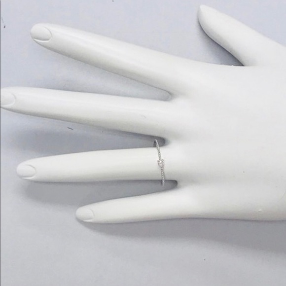 Dainty SilverDot Band with Tiny Pair-Cut Opal Stone-6 or 7 only - Picture 2 of 3